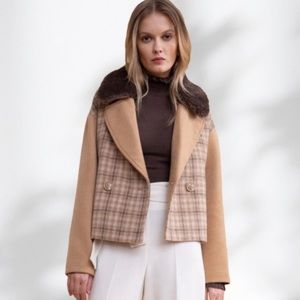 New with tags!!! Beautiful Rachel parcell double breasted plaid jacket!!
